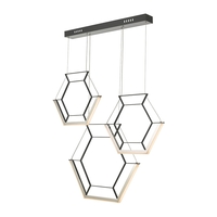 Dar Hexagon 3 Light LED Bar Pendant - Black