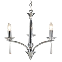 Dar Hyperion 3 Light Dual Mount Ceiling Pendant - Polished Chrome
