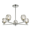 Dar Idina 5 Arm Semi-Flush Ceiling Light - Polished Chrome