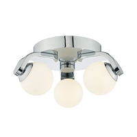 Dar Iker 3 Arm Semi-Flush LED Ceiling Light with Bluetooth Speaker - Polished Chrome