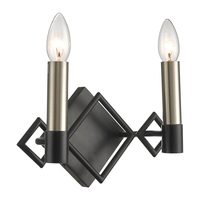 Dar Isambard 2 Arm Wall Light - Black