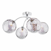 Dar Izzy 4 Light Semi Flush With Smoked Glass - Polished Chrome