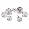 Dar Izzy 6 Light Semi Flush With Smoked Glass - Polished Chrome