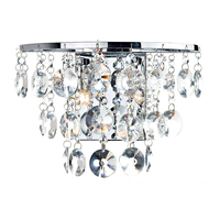 Dar Jester 2 Light Crystal Flush Light - Polished Chrome