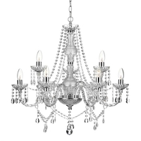 Dar Katie 9 Light Chandelier - Polished Chrome