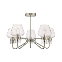 Dar Keta 5 Arm Semi-Flush Ceiling Light - Chrome