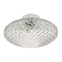 Dar Large Bibiana Glass Flush Wall Light - Clear