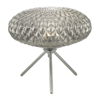 Dar Large Bibiana Glass Table Lamp - Smoked