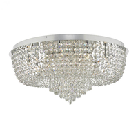 Dar Large Eitan Crystal Flush Ceiling Light - Polished Chrome
