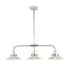 Dar Liden 3 Light Bar Ceiling Pendant - White