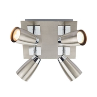 Dar Loft 4 Light Spotlight Plate - Satin Chrome