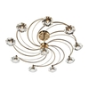 Dar Luther 10 Light Crystal Semi-Flush Ceiling Light - Antique Brass