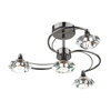 Dar Luther 4 Light Crystal Semi-Flush Ceiling Light - Black Chrome