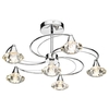 Dar Luther 6 Arm Semi-Flush Ceiling Light - Polished Chrome