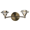 Dar Luther Twin Wall Light - Antique Brass