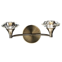 Dar Luther Twin Wall Light - Antique Brass