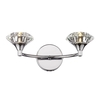 Dar Luther Twin Wall Light - Polished Chrome