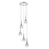 Dar Lyall 5 Light Glass Cascade Ceiling Pendant - Polished Chrome