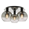 Dar Lycia 3 Light Flush - Matt Black