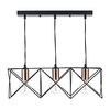 Dar Midi 3 Light Bar Ceiling Pendant - Black