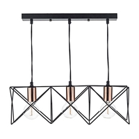 Dar Midi 3 Light Bar Ceiling Pendant - Black