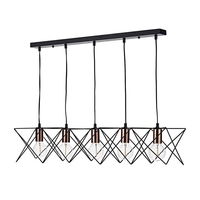 Dar Midi 5 Light Bar Ceiling Pendant - Black