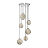 Dar Mikara 6 Light Glass Cascade Ceiling Pendant - Marble