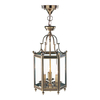 Dar Moorgate 3 Light Glass Ceiling Pendant Light - Antique Brass
