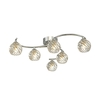 Dar Nakita 6 Arm Glass Semi-Flush Ceiling Light - Polished Chrome