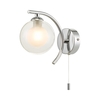 Dar Nakita Opal Glass Wall Light - Polished Chrome