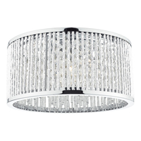 Dar Nantes Glass Flush Light - Polished Chrome