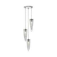Dar Nuala 3 Light Cascade Ceiling Pendant - Crystal
