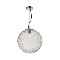 Dar Ossian Large Glass Ceiling Pendant Light - Clear