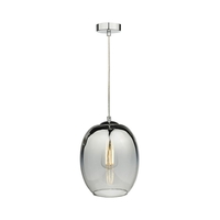 Dar Patrice Glass Ceiling Pendant Light - Silver