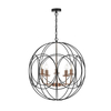 Dar Phoenix 5 Arm Ceiling Pendant Light - Black