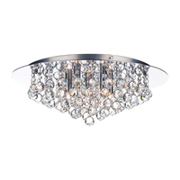 Dar Pluto 5 Light Crystal Flush Light - Polished Chrome