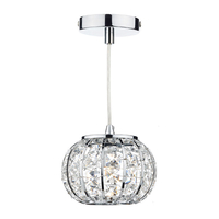 Dar Rae Crystal Ceiling Pendant Light - Polished Chrome