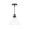 Dar Ray Glass Ceiling Pendant Light - Antique Brass