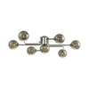 Dar Reyna 7 Arm Smoked Glass Semi-Flush Ceiling Light - Polished Chrome