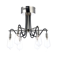 Dar Scroll 6 Arm Semi Flush Ceiling Light
