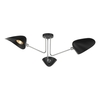 Dar Sebastian 3 Arm Semi-Flush Ceiling Light - Matt Black