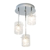 Dar Somerset 3 Light Crystal Semi-Flush Ceiling Light - Polished Chrome