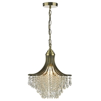 Dar Suri Glass Ceiling Pendant Light - Antique Brass