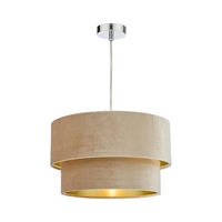 Dar Suvan Easy Fit Ceiling Pendant Shade - Taupe & Gold