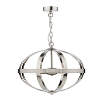 Dar Symbol 3 Light Ceiling Pendant Light - Satin Chrome