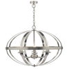 Dar Symbol 6 Light Ceiling Pendant Light - Satin Chrome