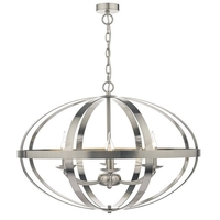 Dar Symbol 6 Light Ceiling Pendant Light - Satin Chrome