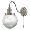 Dar Tamara Glass Wall Light - Satin Nickel