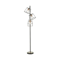 Dar Tower 3 Light Floor Lamp - Matt Black