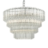 Dar Tuvalu Glass Chandelier - Polished Chrome
